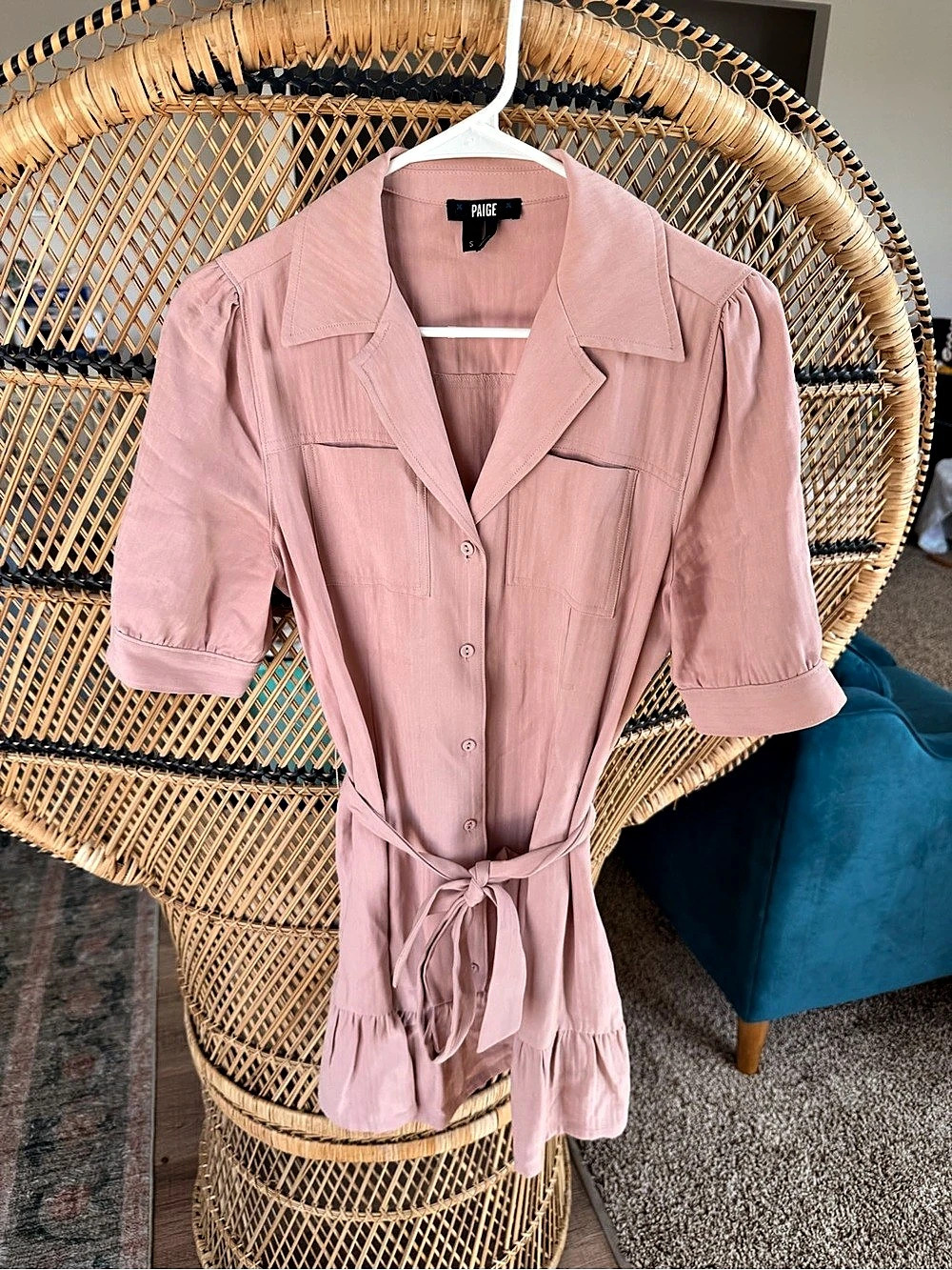 Paige Dress Mini Shirt Dress Pink Small